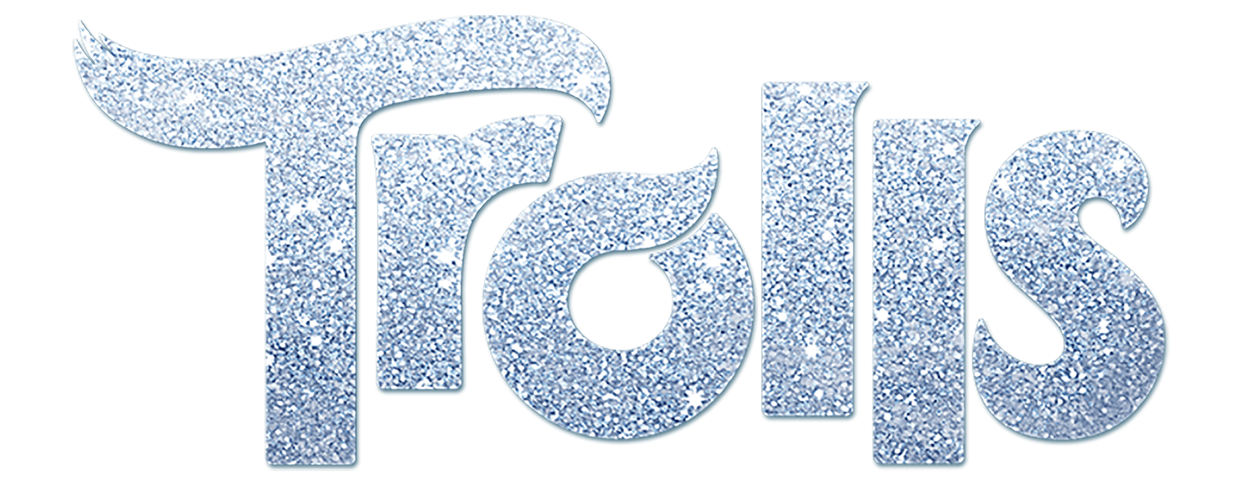 clipart del logo de trolls color plata con brillantina en png sin fondo