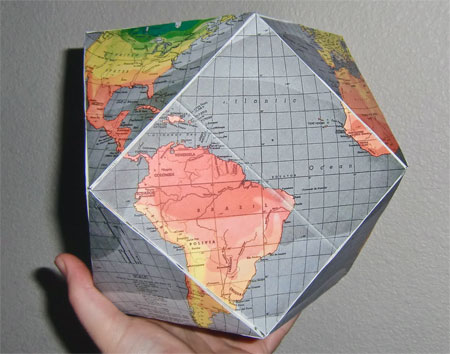 Dymaxion World Cubeoctahedron Globe Papercraft
