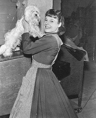 Pintsized preciousness June Allyson 31 with a puppy pal on the set of