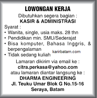 Lowongan Kerja PT. Dharma Engineering