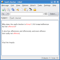 Kmail spell checker