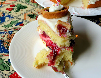 Raspberry Jam Tart Birthday Cake