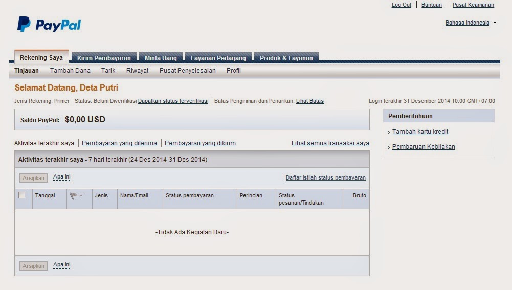 Cara Daftar Paypal Terbaru 2015