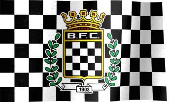 The waving fan flag of Boavista F.C. with the logo (Animated GIF)