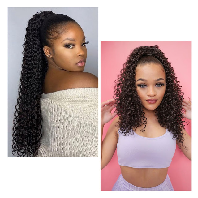 Curly weave ponytail style for black hair