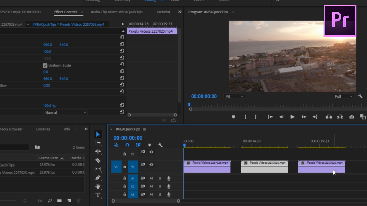 V.E.A. | How to QUICKLY Duplicate Clips in Premiere Pro