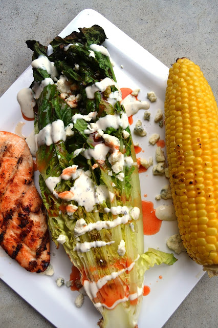 Grilled Romaine Buffalo Chicken Salad