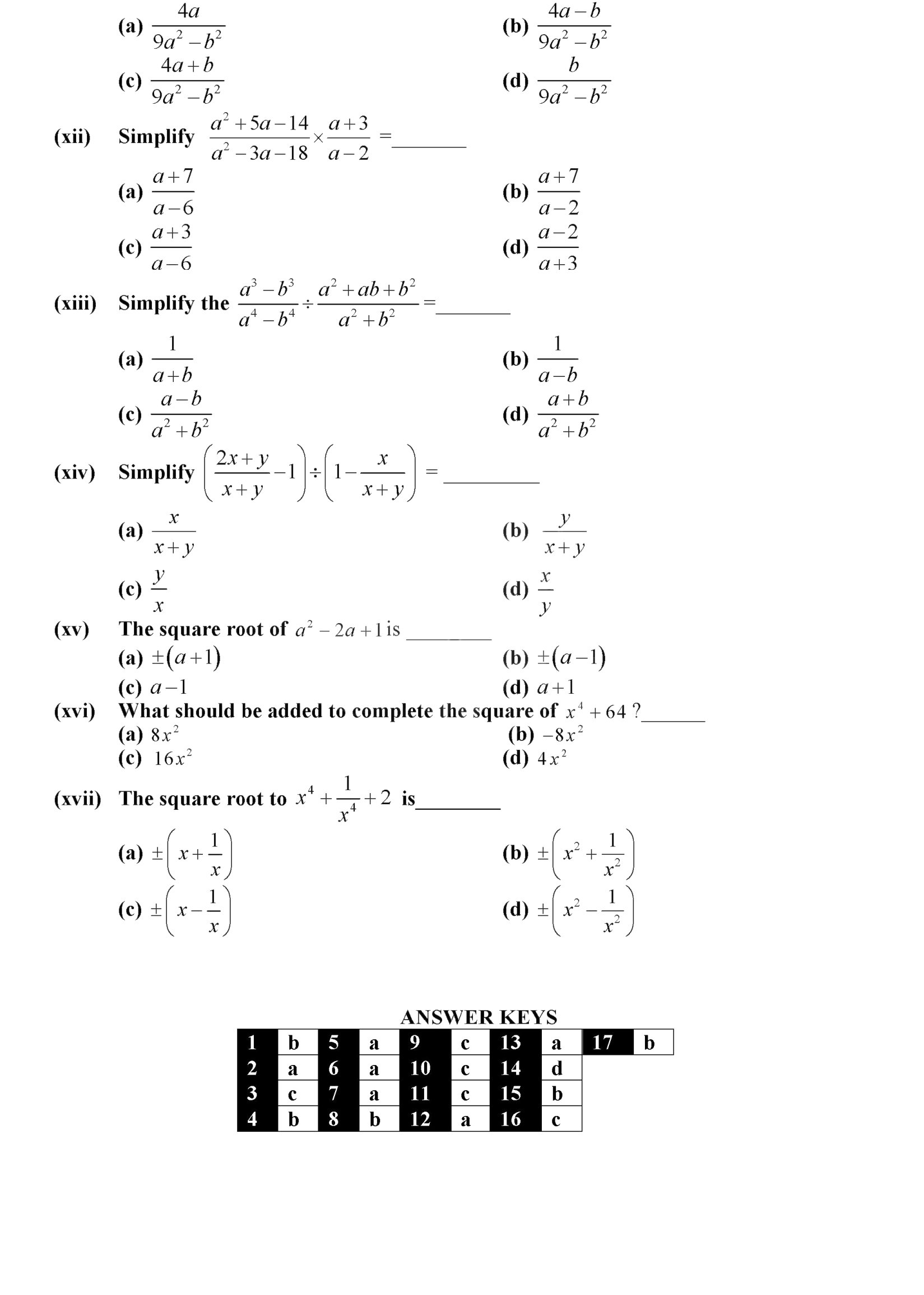 9th class solved notes Chapter 6 : Algebraic Manipulation {Review Exercise 6}