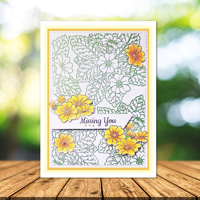 Sweet Dixie Floral stamp sets. Handmade cards created by Lou Sims