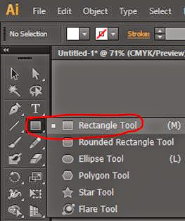 Rectangle Tool Location in Adobe Illustrator