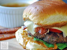 BBQ Ranch Bacon Cheeseburgers | by Life Tastes Good for a simple dinner the whole family will love! #RollintoSavings #shop