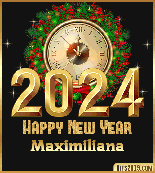 Gif wishes Happy New Year 2024 Maximiliana