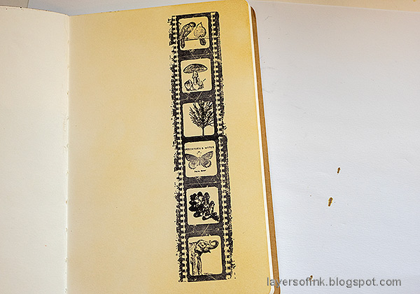 Layers of ink - Explore Art Journal Page Tutorial by Anna-Karin Evaldsson. Stamp more images.