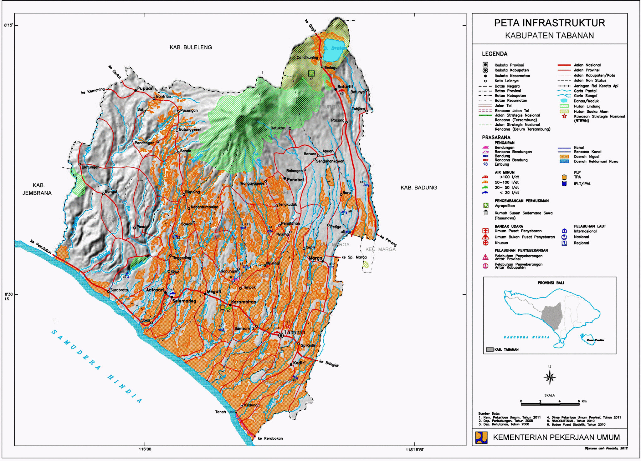 Peta Kota Peta Kabupaten Tabanan 