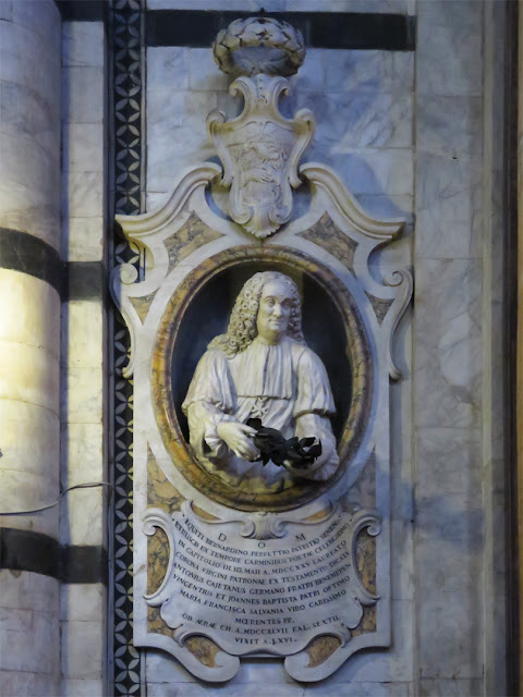 Monument to Bernardino Perfetti by Bartolomeo and Giuseppe Maria Mazzuoli, Duomo di Siena, Siena Cathedral, Piazza del Duomo, Siena