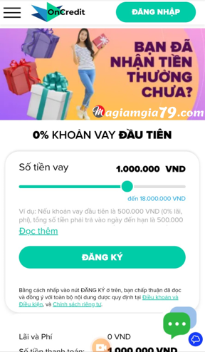 Cách vay tiền oncredit