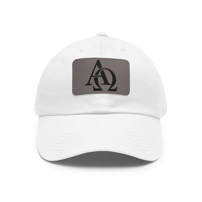 Alpha Omega Dad Hat with Leather Patch