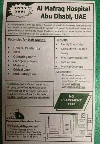 Hospital Jobs for Abudhabi, UAE