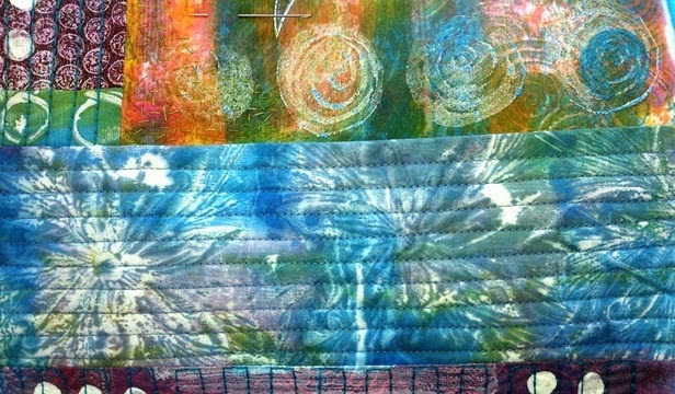 gelli plate printed fabric