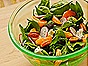 Spinach Salad with Clementines, Radishes, Pecans, Onions, Raisins, Goat Cheese & Poppy Seed Vinaigrette