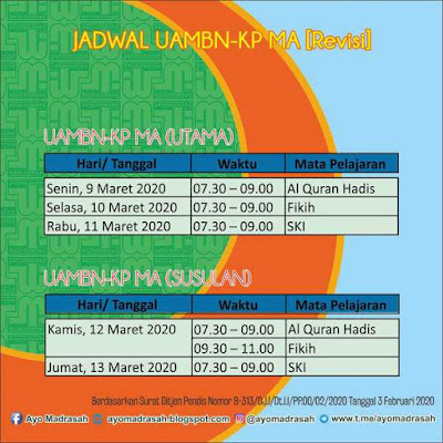 Revisi Jadwal UAMBN-KP MA 2020