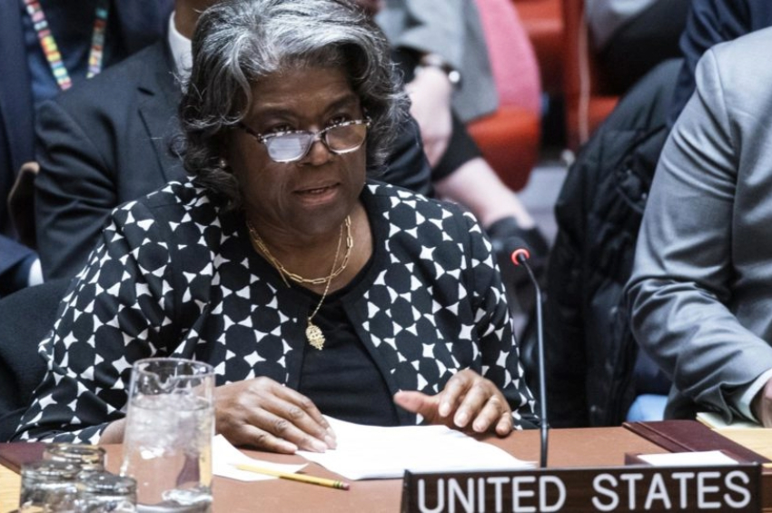 A embaixadora dos Estados Unidos nas Nações Unidas, Linda Thomas-Greenfield, em fevereiro | Foto: EFE/EPA/EDUARDO MUNOZ