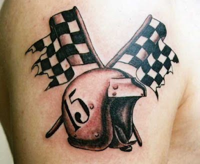 This tattoo is a memorial to a father. The piece is based on a photo of 