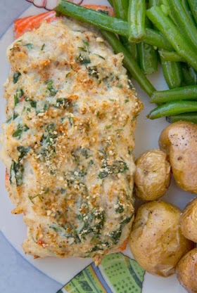 STUFFED SALMON WITH CREAM CHEESE AND CRABMEAT