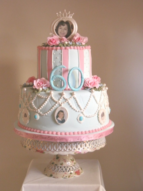 Pretty 60th Birthday Cake | A pretty sherbet coloured ...