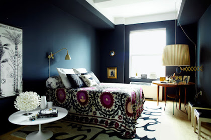 Navy Blue And Purple Living Room