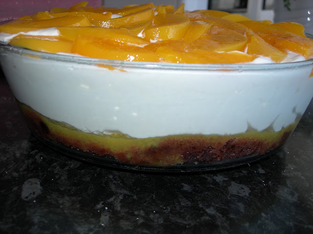 Trifle de melocotón