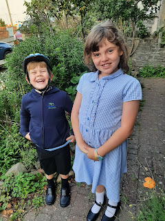 Two children in school uniform