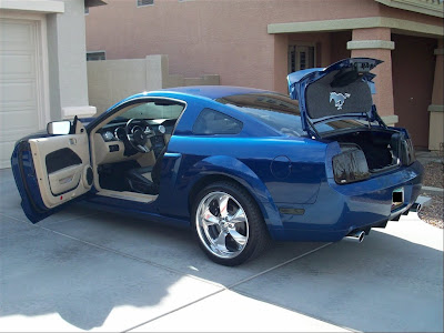 Pimped Out Ford Mustang 2007 Side View with tinted tail lights and chrome