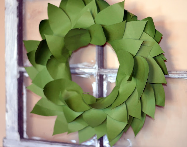 magnolia wreath made from card stock cut on the silhouette cameo