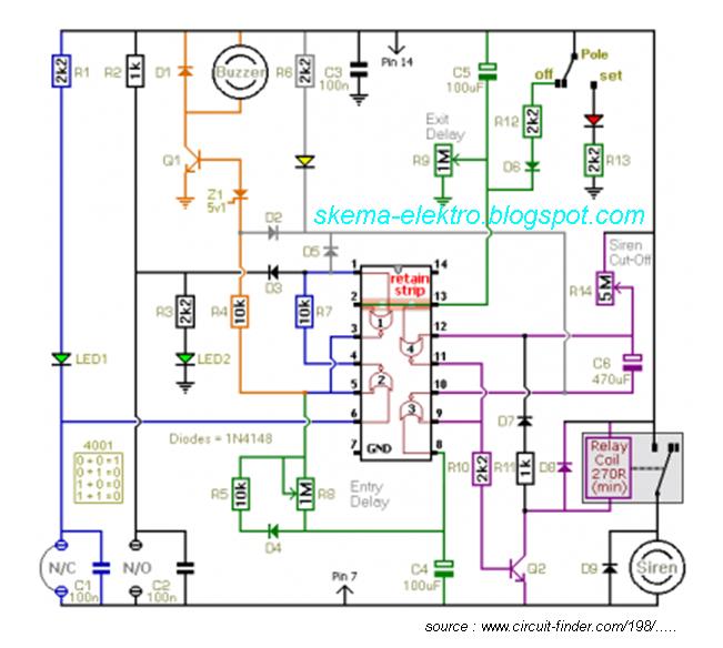 Alarm Sekali Bunyi schematic diagrams repair design 