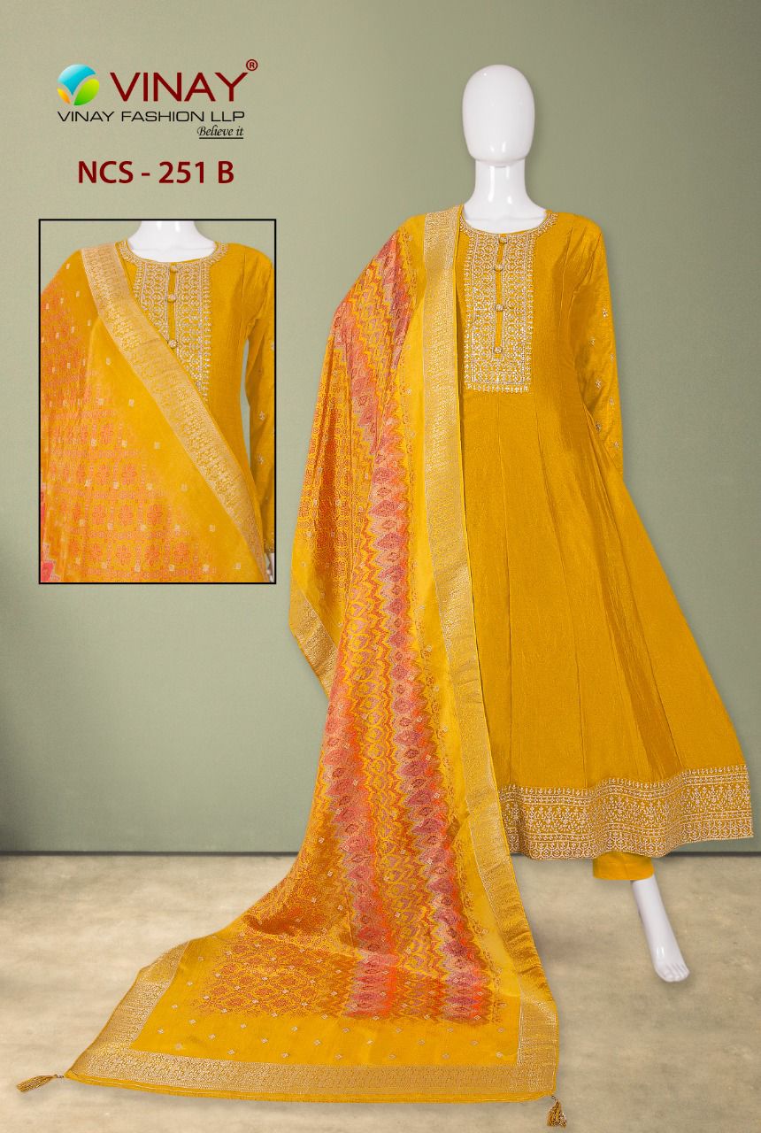 Vinay Fashion Llp Ncs 251 Anarkali Dress Material Catalog Lowest Price