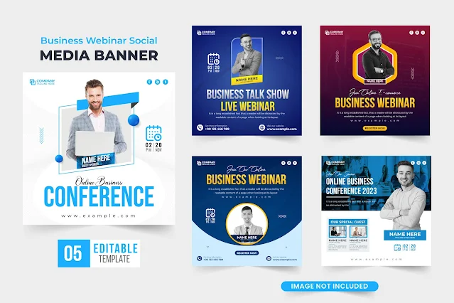 Business webinar social media post free download