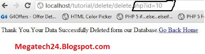 Delete data from mysql database using php