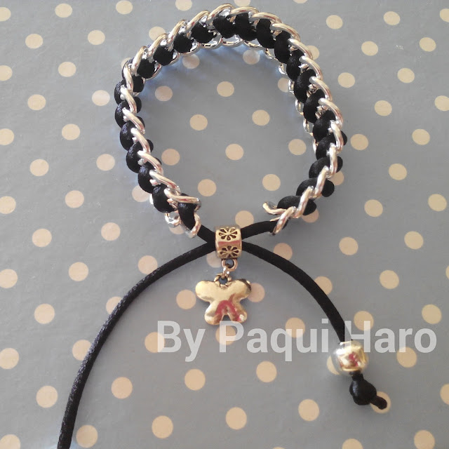 Pulsera de cadena que se puede mojar y cola de ratón negro