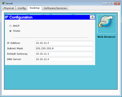 Konfigurasi IP static Server 0