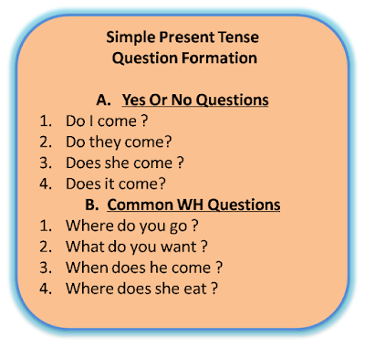 Simple present tense questions formation
