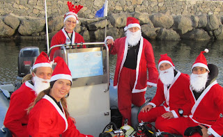 Santa diving in Tenerife