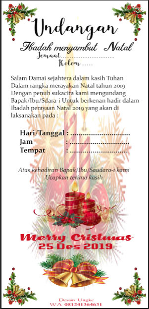 Download undangan Natal 2019 terbaru format photoshop