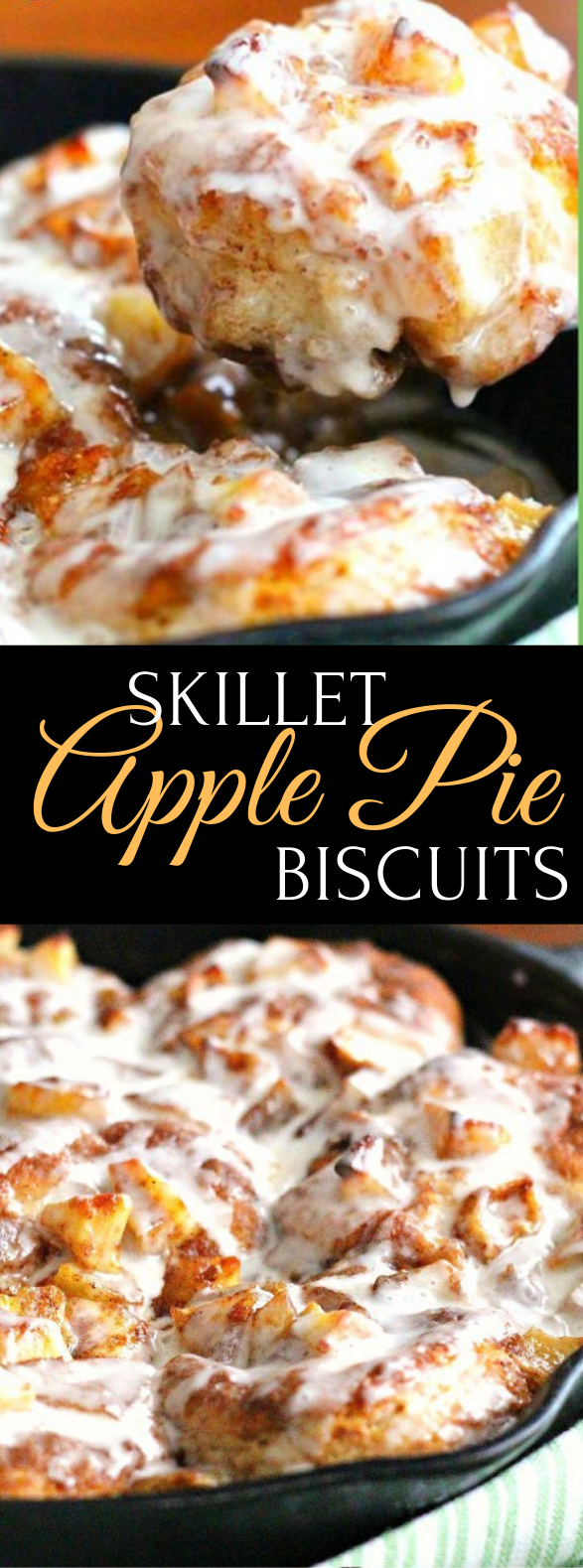 Skillet Apple Pie Biscuits #breakfast #desserts