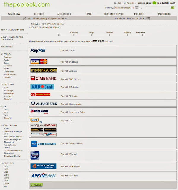 Payment methods available at ThePopLook