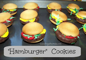 Cute and easy no-bake hamburger cookies