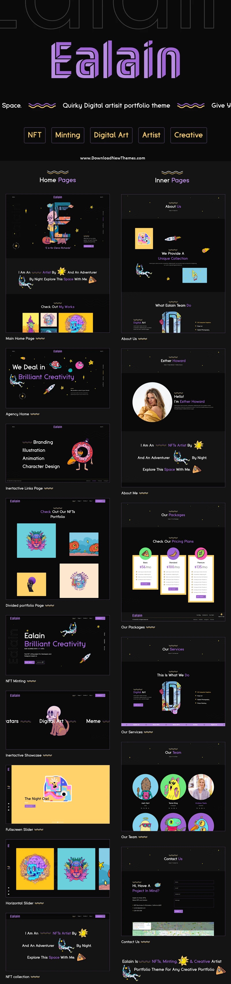 NFT, Minting And Creative Artist Portfolio Website Theme