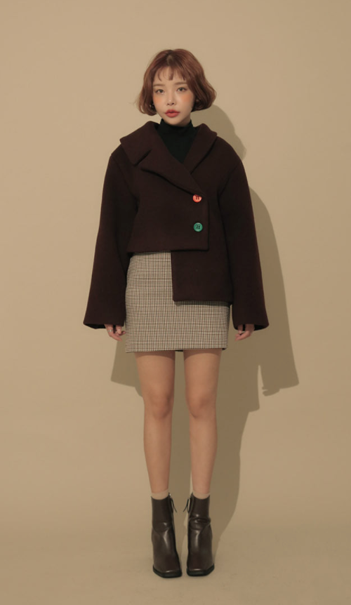 Off-Center Button Asymmetrical Jacket