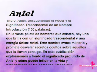 significado del nombre Aniel