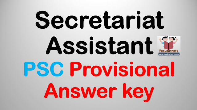 Secretariat Assiastant 2018: Provisional Answerkey